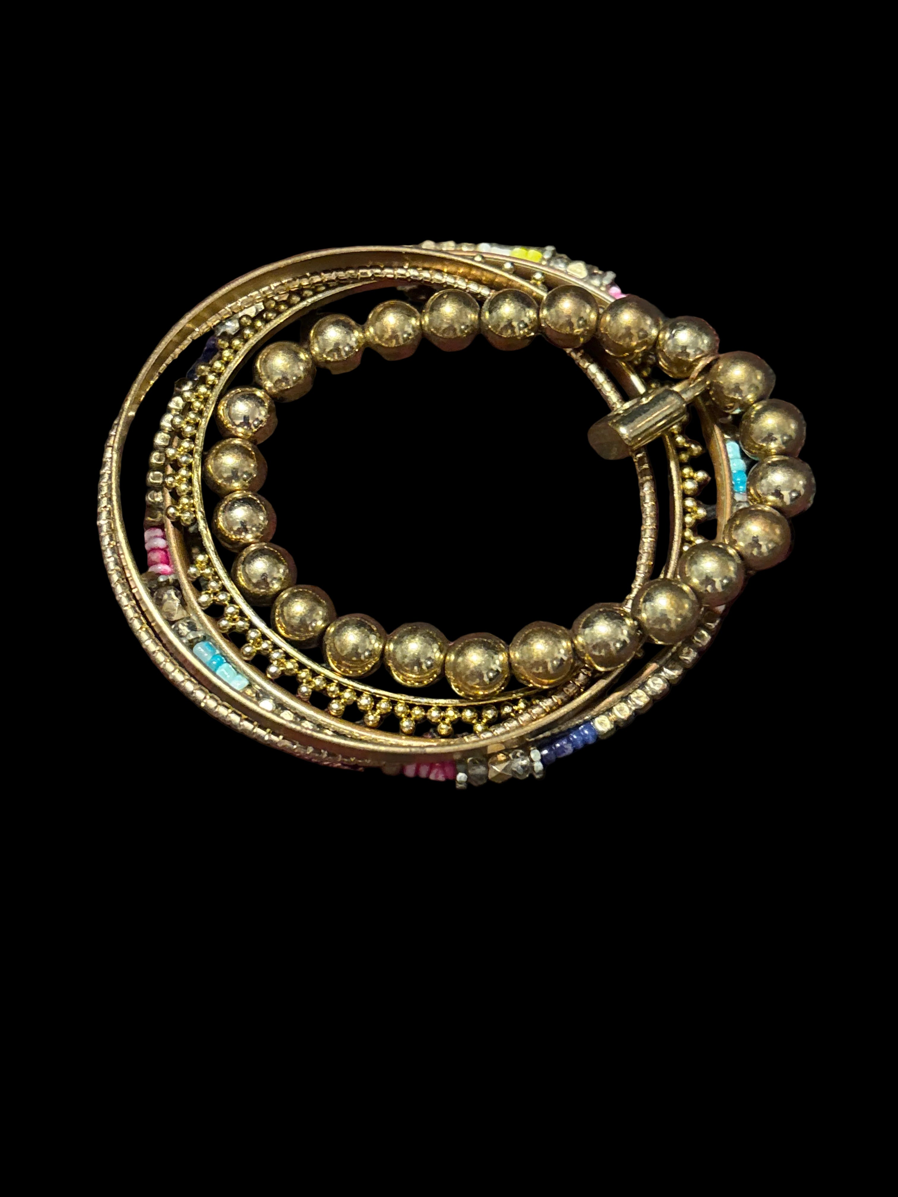 5 gold color bangle bracelets