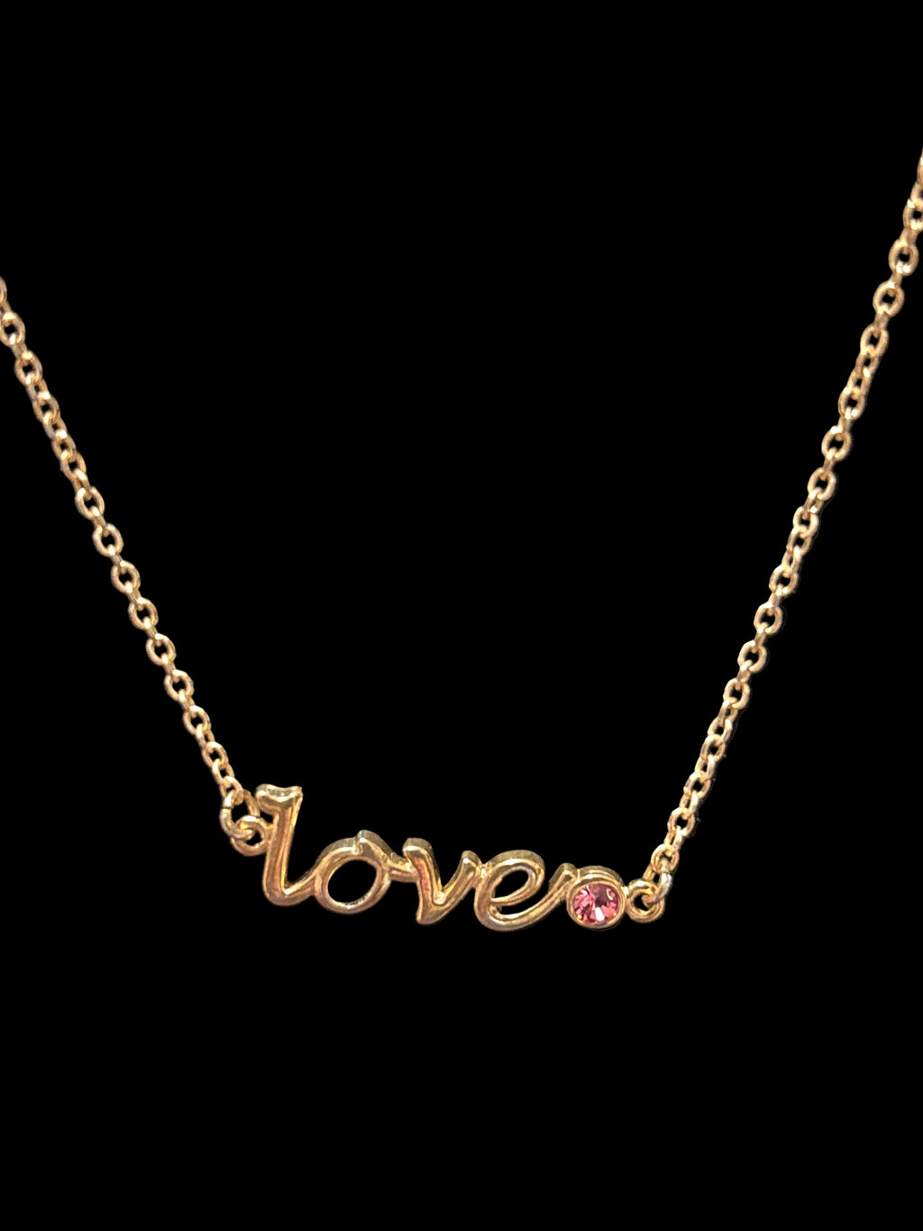 Gold tone love necklace