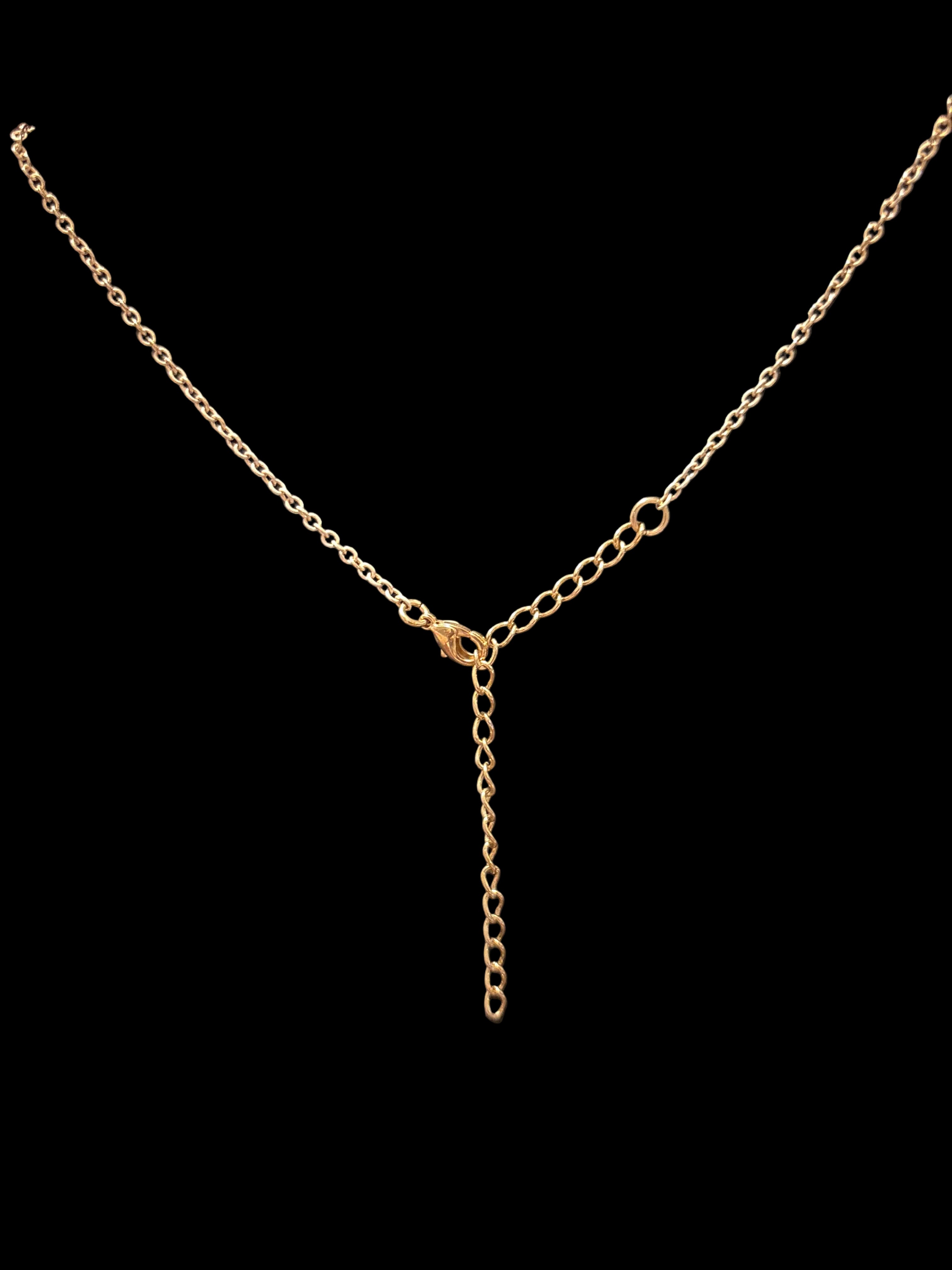 Gold tone love necklace