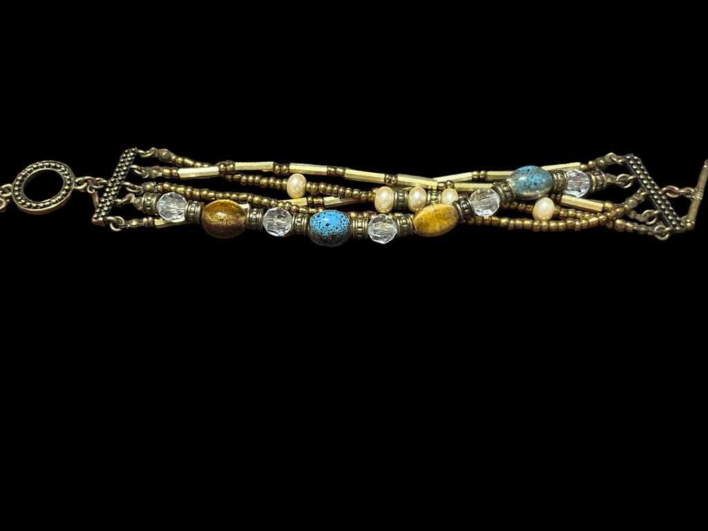 Beaded layer bracelet