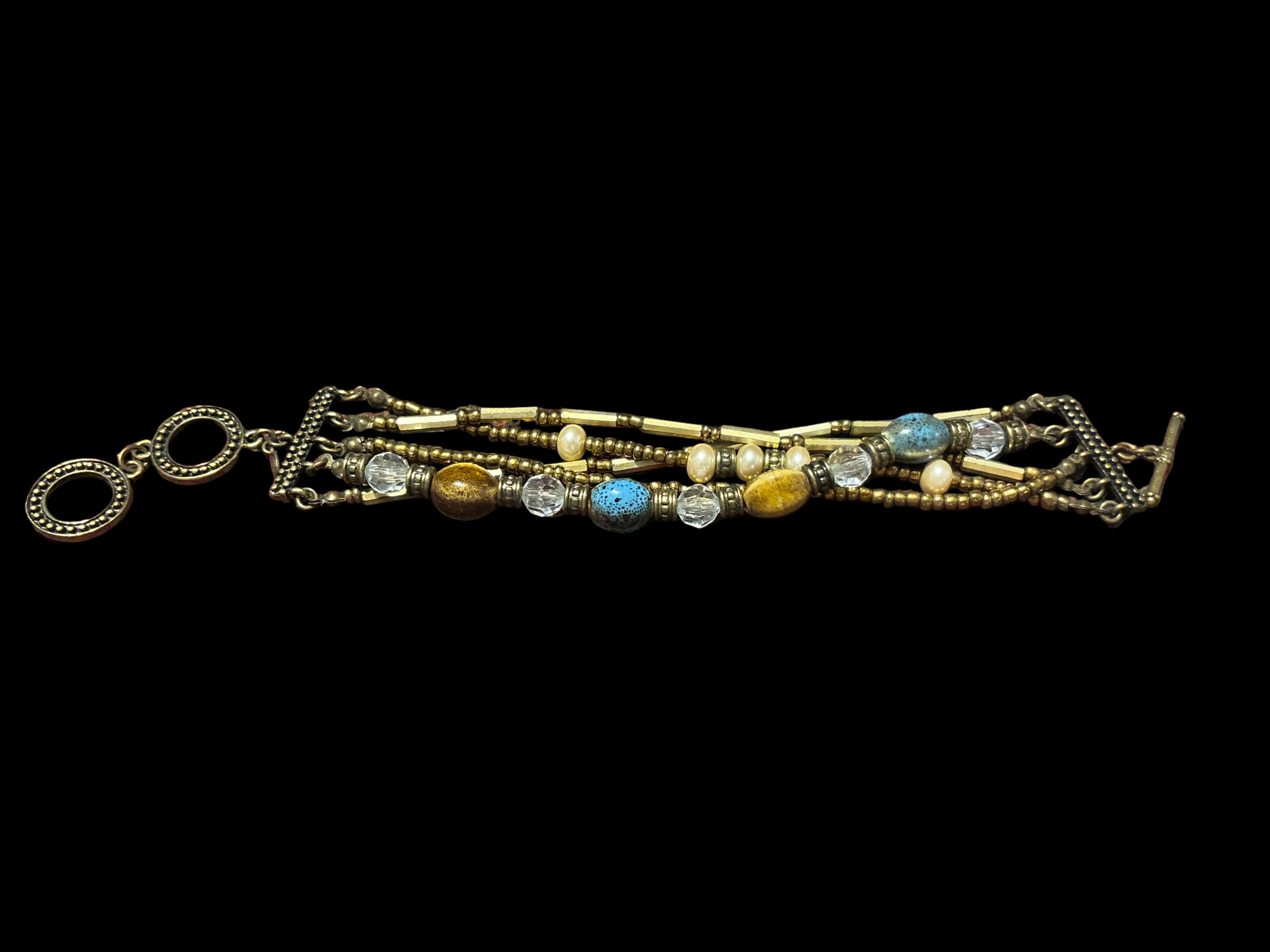 Beaded layer bracelet