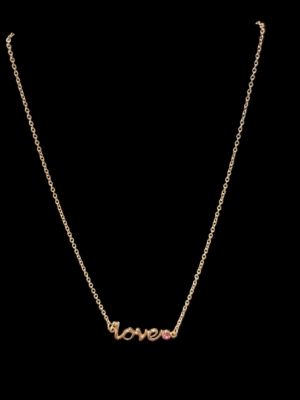 Gold tone love necklace