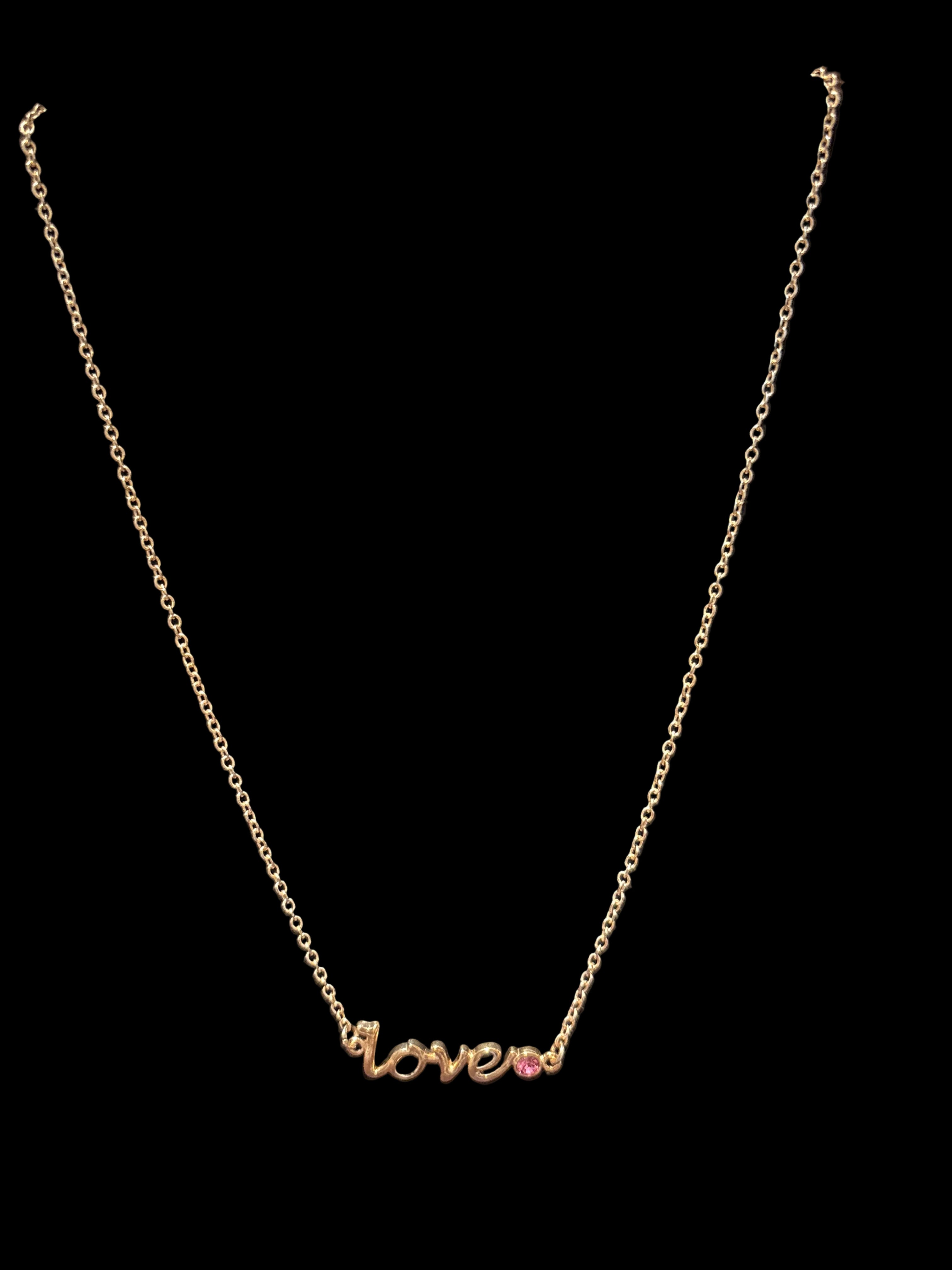 Gold tone love necklace